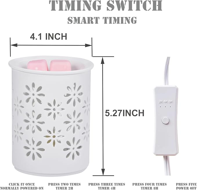 Dicimi Candle Warmer Lamp with Timer, 2-in-1 Wax Melt Warmer and Night Light - Image 3