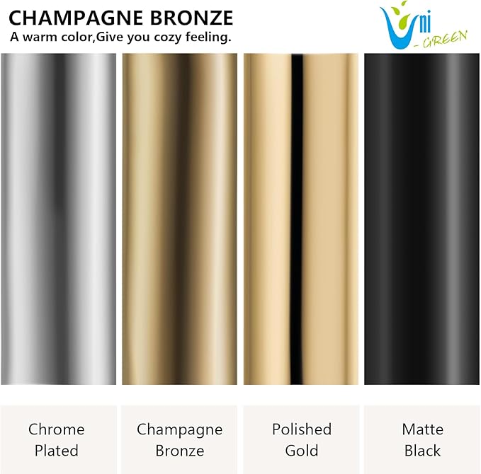 Uni-Green Champagne Bronze Shower Drain 4-1/4 Inch - Square Gold Shower Drain Kit with ABS Flange for 2" or 3" Pipe - Low Profile 304 Stainless Steel Shower Floor Drain Kit with Hair Carcher