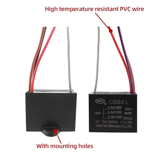 CBB61 Capacitor 4.5uf+5uf+6uf 250V AC Ceiling Fan 4 Wire 50/60Hz - Image 3