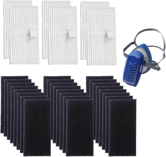 x6 H13 HEPA & x24 Active-Carbon Filter Set. Prevent PM2.5, and Reduce Light by JKKL