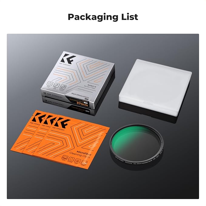 K&F CONCEPT 67mm Black Diffusion Mist 1/4 & Variable ND2-32 in-1 Filter - Image 7