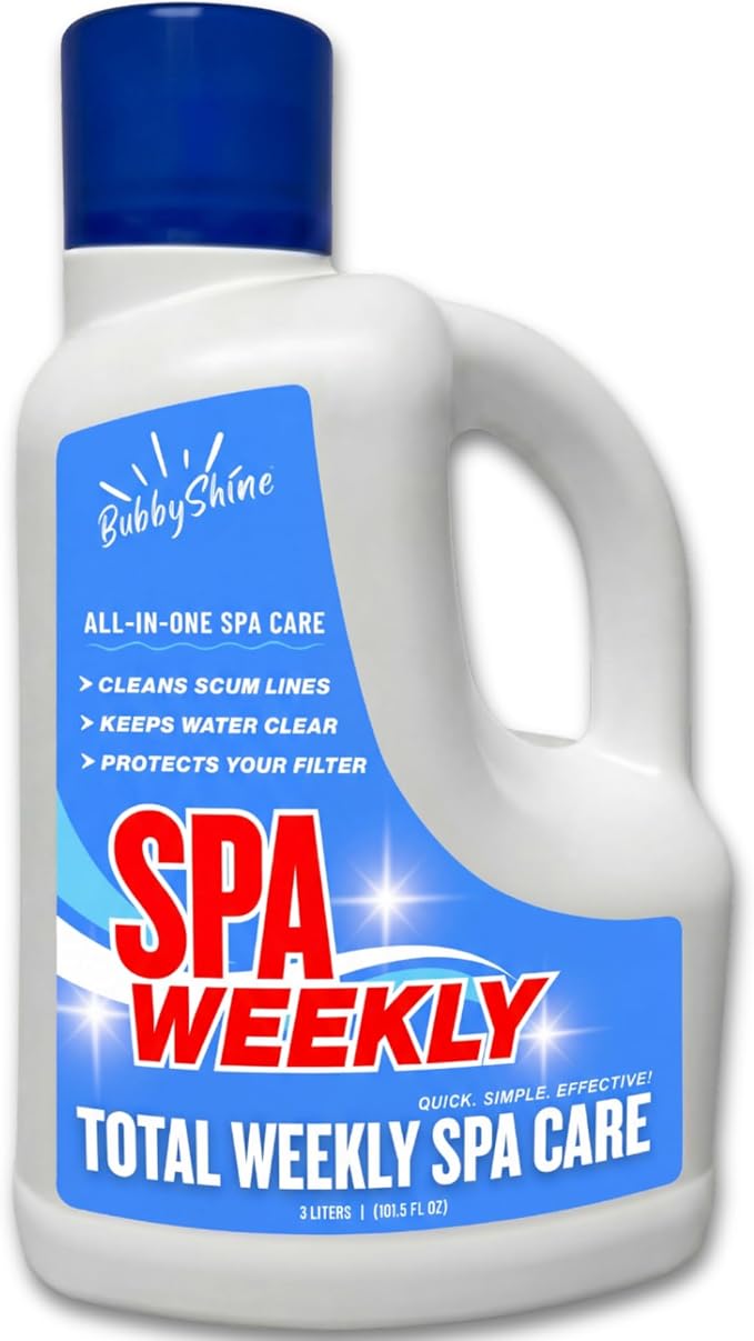 5-in-1 Hot Tub Chemicals – Spa Weekly Enzyme Cleaner & Clarifier, Scum Line by BubbyShine