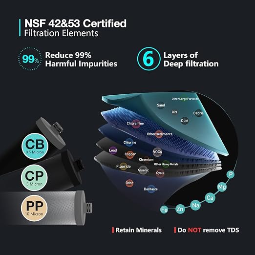 Frizzlife TW15 Under Sink Water Filter System, NSF/ANSI 53&42 Certified Elements - Image 2