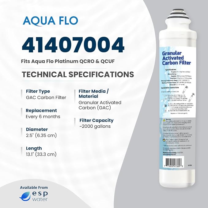 Aqua Flo 41407004 QCRO GAC Carbon Filter Replacement – Quick Change Cartridge - Image 4