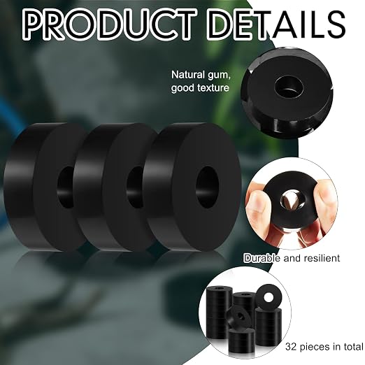 32 Pcs Rubber Isolation Pads Thick Rubber Washers 1.5 Inch OD 0.5 Inch ID 0.4'' - Image 3