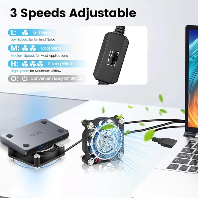 GDSTIME 2-Pack 50mm USB Fans - Image 3