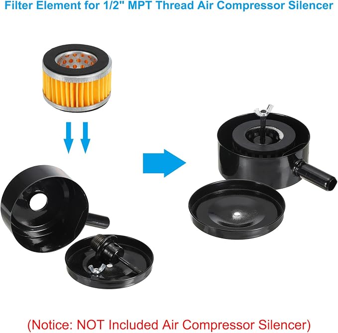 PATIKIL 2.6 x 1.6 Inch Air Compressor Intake Paper Filter 4 Pack Piston Type - Image 5