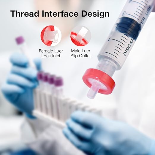 SimPure Syringe Filter PTFE 200 PCS Hydrophobic Membrane, 25mm Disc Diameter - Image 5