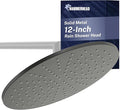 HammerHead Showers® Solid Metal 12 Inch Rainfall Shower Head, Large Rain Shower Head, 2.5 GPM High Flow Shower Head Optimized for Pressure, Wall-Mounted or Ceiling Rain Shower Head, Matte Black