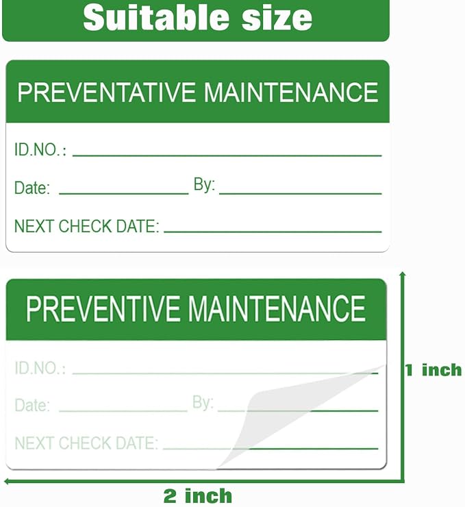 180 Pcs Self-Laminating Preventative Maintenance Stickers 1 x 2 Inch Waterproof - Image 2