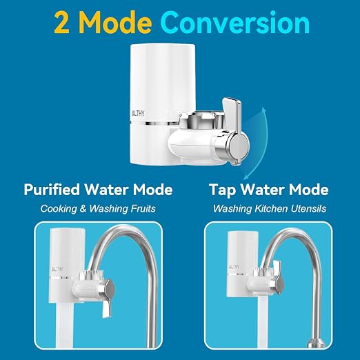 ALTHY Faucet Water Filter, BPA-Free Sink Tap Water Purifier, Certified Reduces - Image 5