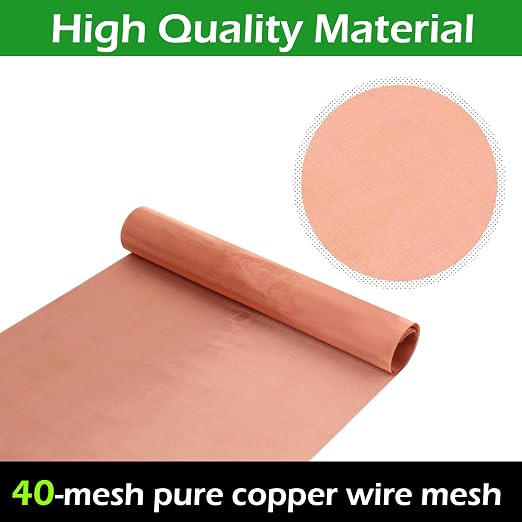 Copper Mesh Screen 7..9" x 39.4", 40 Mesh Copper Screen, Woven Wire Mesh Screen - Image 4