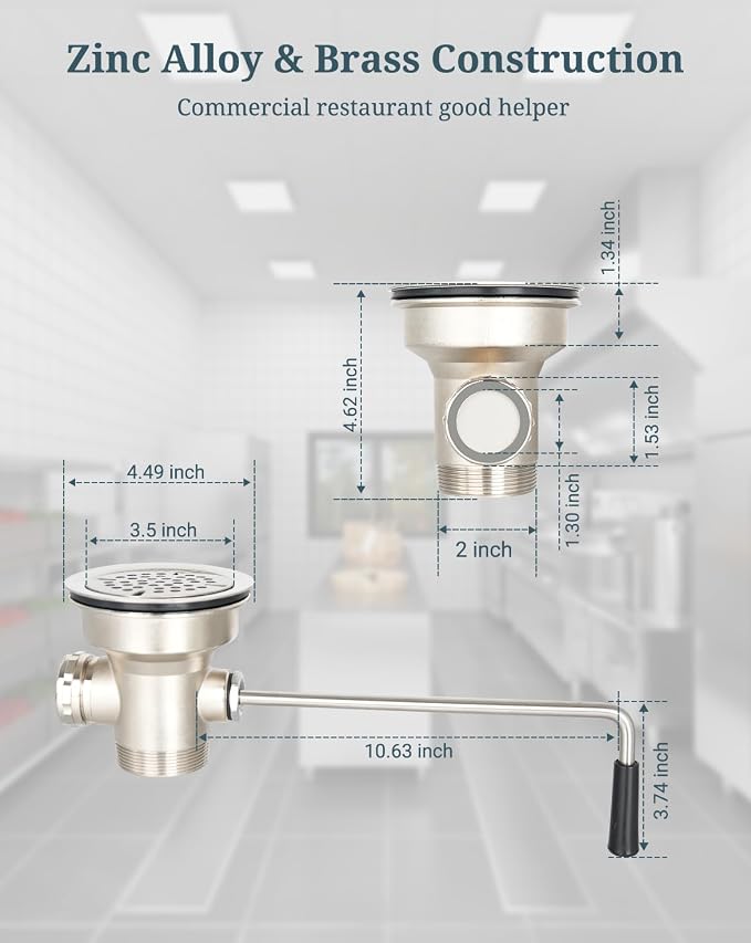 3-1/2 Inch Commercial Sink Drain - Image 5