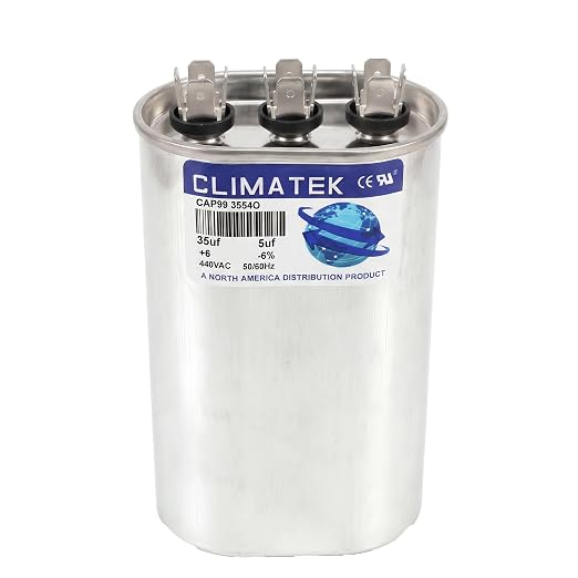 ClimaTek 35 + 5 MFD 370/440 Volt Dual Run Capacitor CAP99-3554O | 35/5 VAC | by ClimaTek