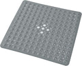 Anti-Slip Bathtub Shower mat, 20.8×20.8（Approximately 53×53cm） inch Soft Oversized Machine Washable Non-Slip Bathtub mat with Drainage Holes, Bathroom Floor Suction Cup.（1-Opaque Gray）