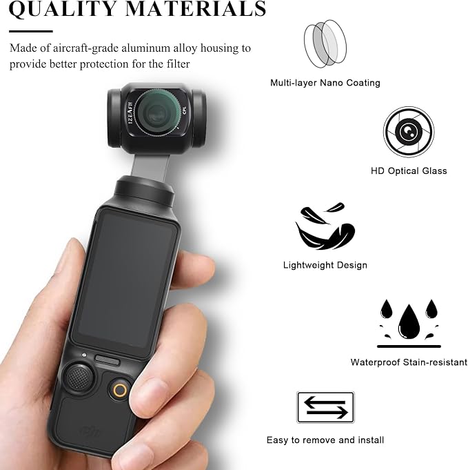 Variable ND Lens Filters Kit for DJI Osmo Pocket 3 Creator Combo Accessories - Image 5
