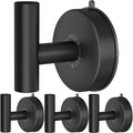 DGYB Large Suction Cup Hooks for Shower Set of 4 - Black Towel Hooks for Bathrooms - Stainless Steel Removable Wall Hooks - 15 Lb Heavy Duty Hanging