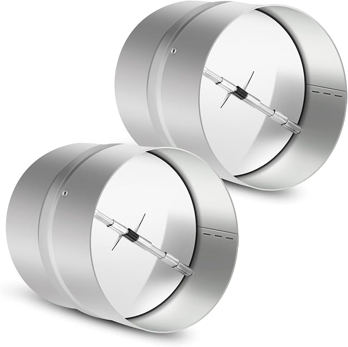 2 Pcs 4 Inch Draft Blocker Backdraft Damper Duct Draft Stopper One-Way Airflow by Kikerike