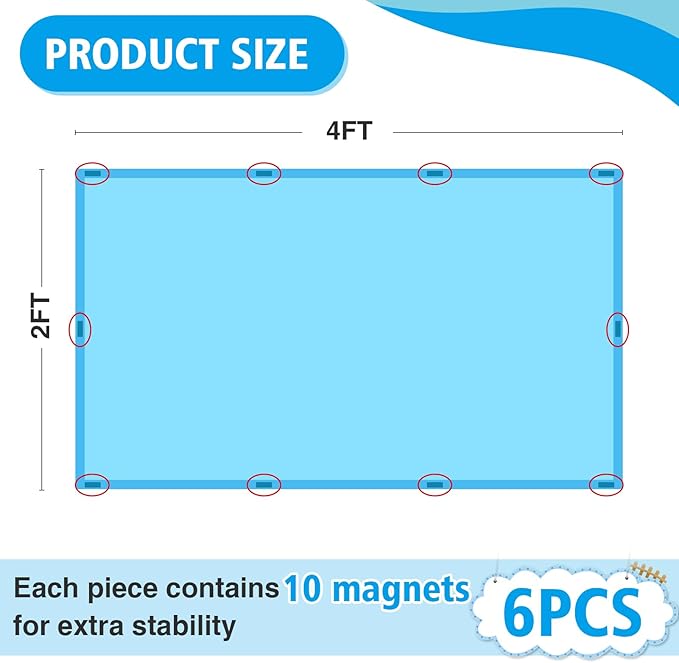 Fluorescent Light Covers with 10 Strong Magnets- 6 Pack Fluorescent Light - Image 3