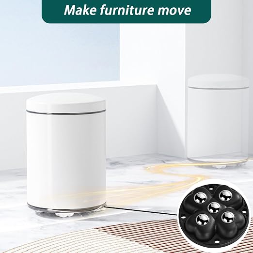 Self Adhesive Caster Wheels, 360° Swivel Stainless Steel Rollers, Low Profile - Image 3