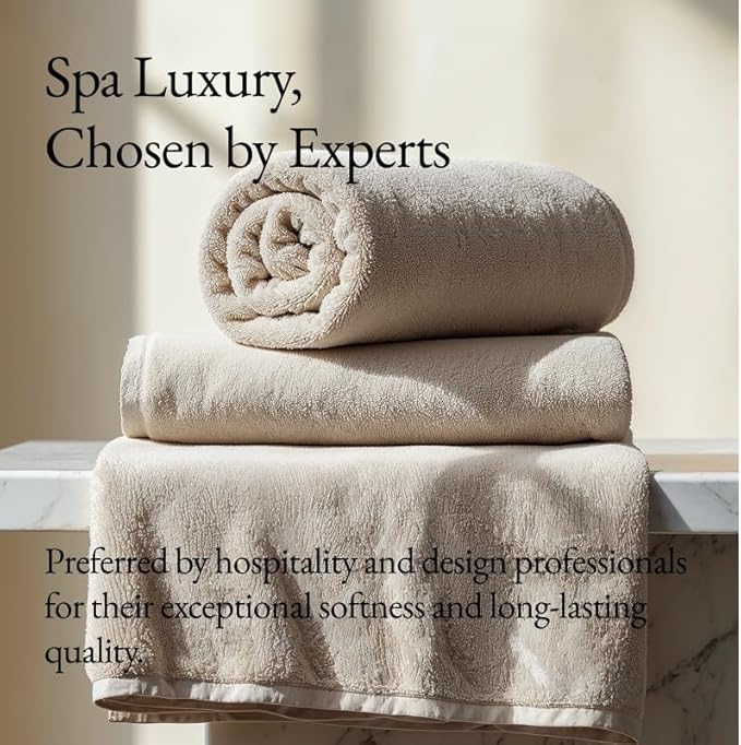 Italic Ultraplush 12-Piece Family Towel Set – Luxury Bath Towels, Hand Towels & Washcloths – 800GSM Quick Dry & Highly Absorbent 100% Australian Cotton for Bathroom & Spa (Sand)
