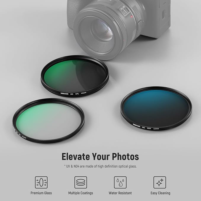 NEEWER 43mm UV/CPL/ND Lens Filter Kit - Image 2