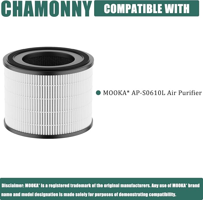 AP-S0610L Filter Replacement, 3-in-1 H13 True HEPA & Activated Carbon Filter - Image 2