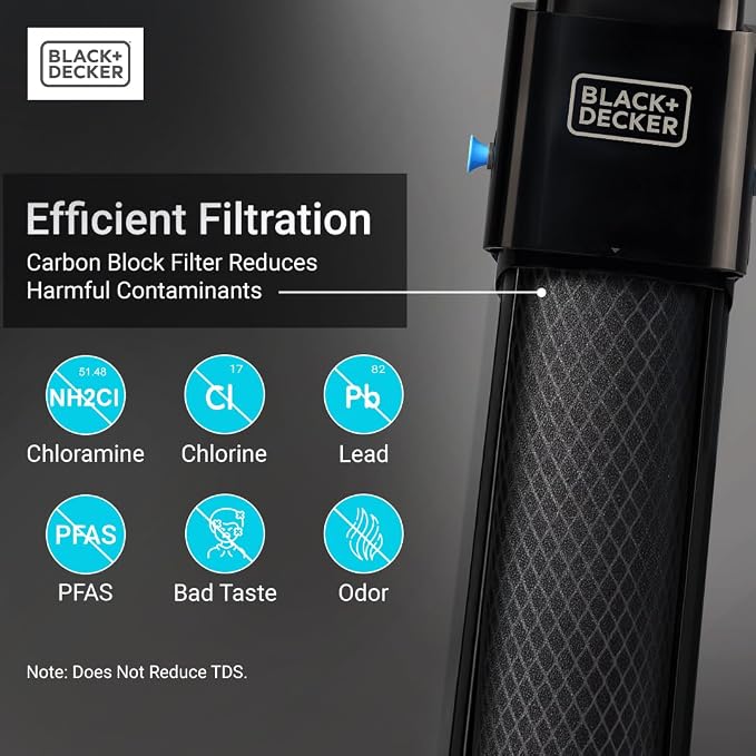 BLACK+DECKER Undersink Water Filter 10’’ | Reduces CHLORAMINE, Bad Taste - Image 3