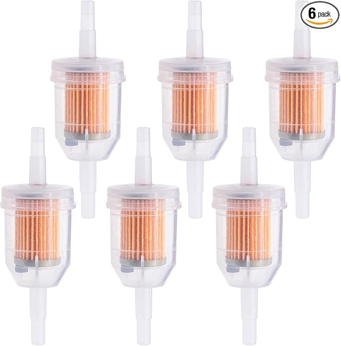 6PCS 1/4" x 5/16" Gas Inline Fuel Filter, by MEAJOO
