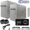 Superior Encore Plus 24kW Steam Shower Generator Kit with Horizontal Black Keypad, Bluetooth Audio, Drip Pan & Color Lights |Self-Draining Steam Bath Generator |One-click Connection Cord|