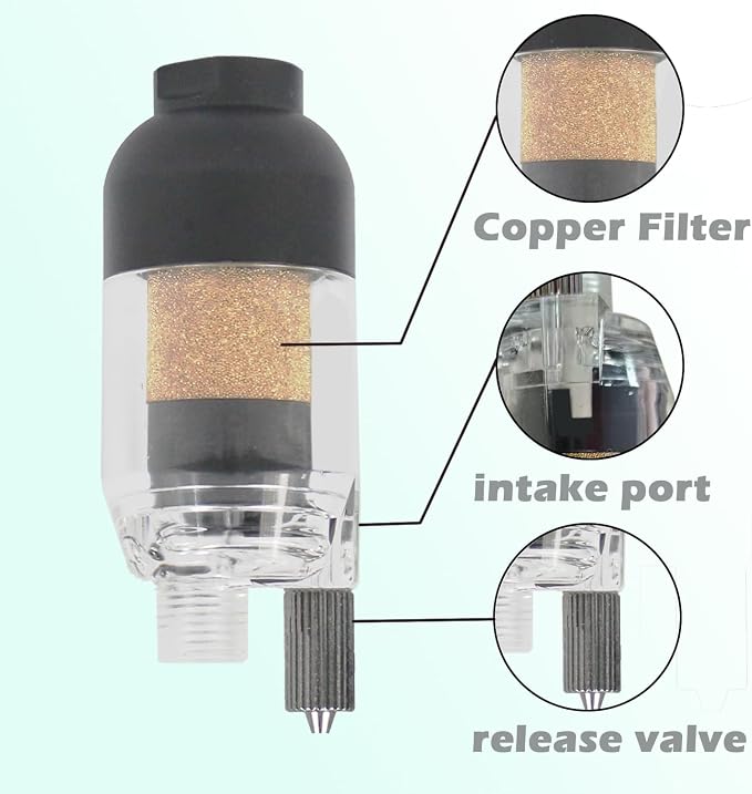 HUBEST Airbrush Filter in-Line Mini Air Filter Water Separator Water Trap - Image 3