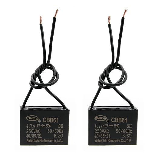CBB61 Capacitor 4.7uf 250V AC Ceiling Fan 2 Wire 50/60Hz by AKZYTUE