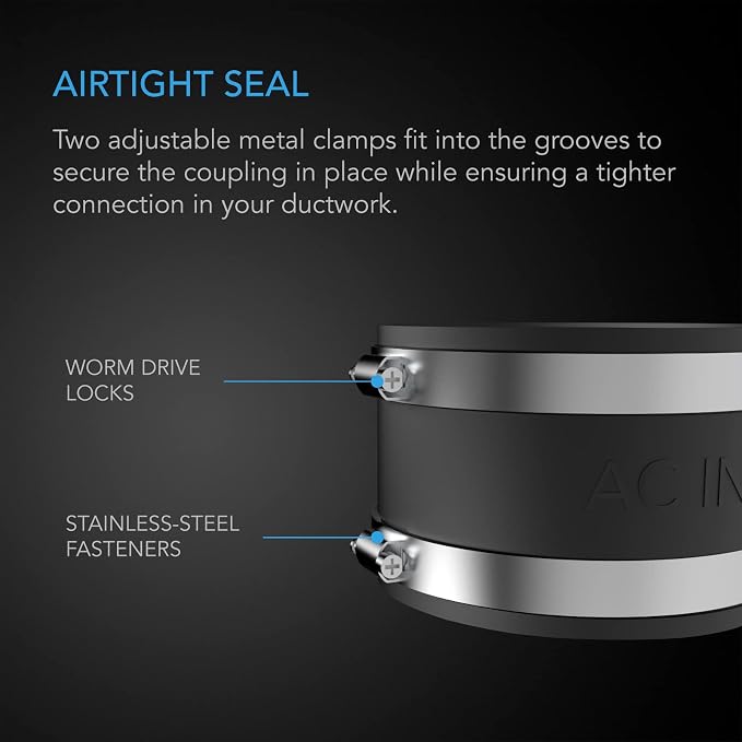 AC Infinity Noise Reduction Clamp 8-Inch, Duct Coupler - Image 3