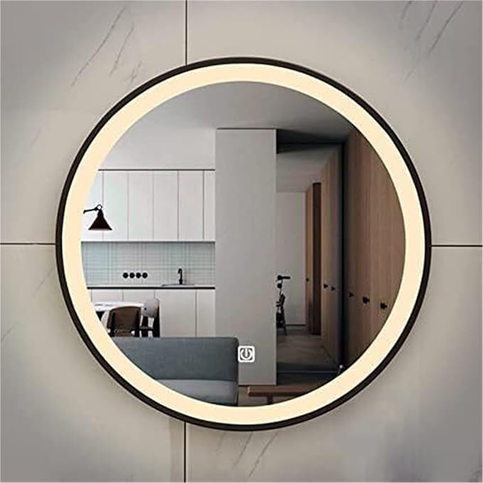 Bathroom Mirror, Round Illuminated LED by Unknown