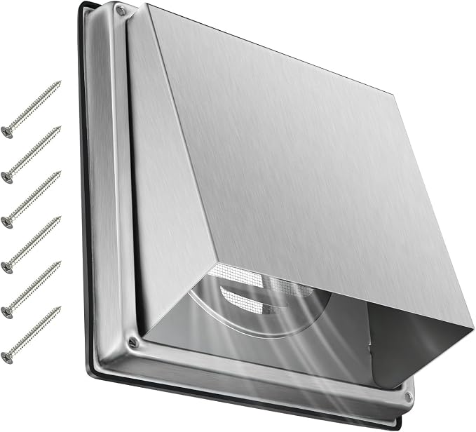 Upgraded 4" Stainless Steel 304 Dryer Vent Cover Outdoor by QWENETO