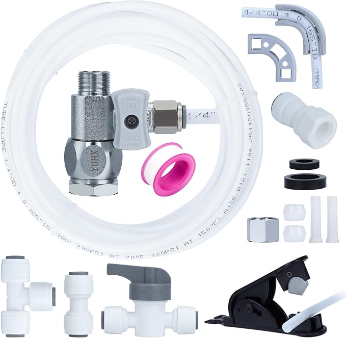 Refrigerator Water Line Kit Connection and 1/4 Compression Ice Maker by Unknown