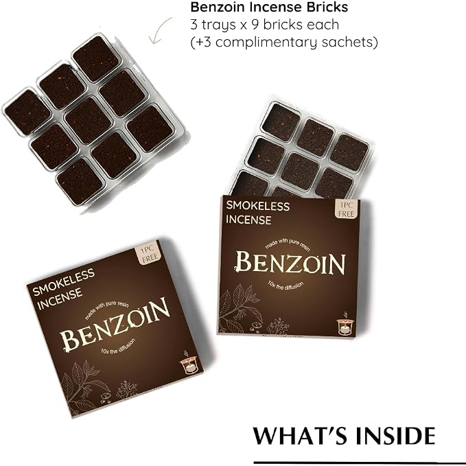 Aromafume Benzoin Incense Bricks Refill Pack 3 Trays x 9 Bricks | Styrax Extract - Image 3