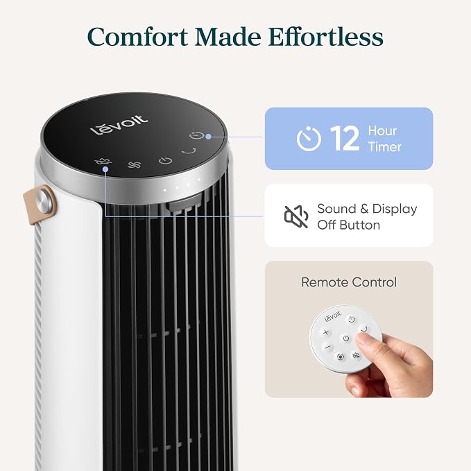 LEVOIT Tower Fan for Bedroom, 20dB Quiet Desk Fan - Image 8