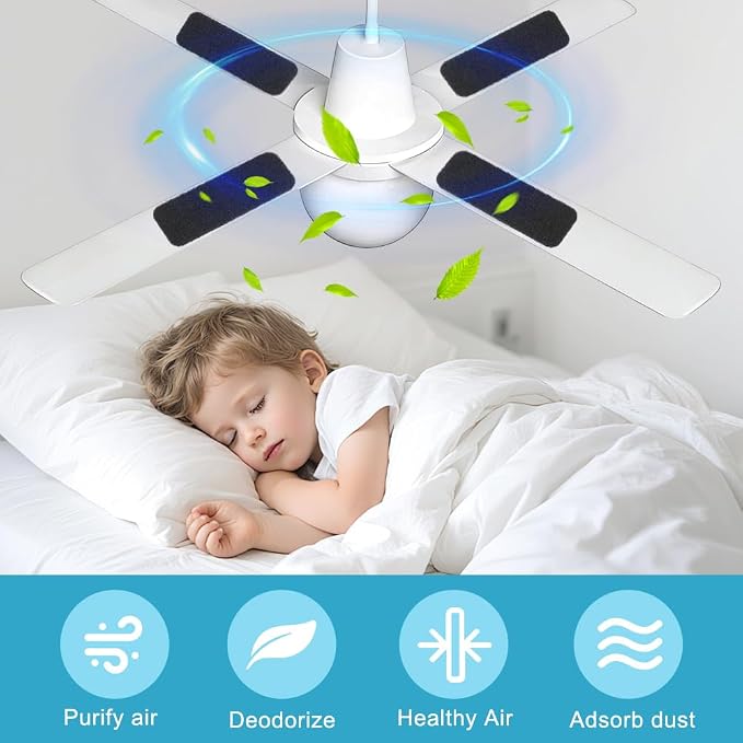 15 Pcs Ceiling Fan Filters for Blades, Activated Coconut Shell Carbon Air - Image 4