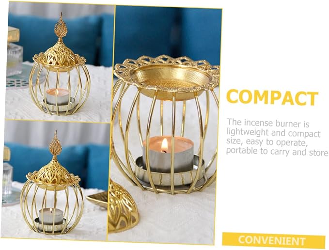 PRETYZOOM Iron Incense Burner Elegant Aroma Stove - Image 8