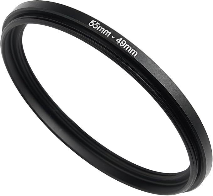 55mm to 49mm Step-Down Ring Filter Adapter, Metal Ring Step-Down Rings Adapter by BETUYESS