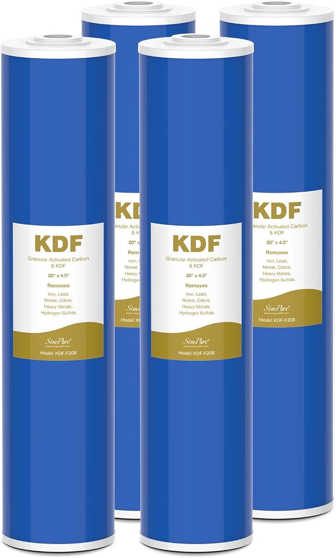 SimPure Whole House Water Filter Cartridges 20" x 4.5" GAC/KDF Carbon and Heavy by SimPure_Water