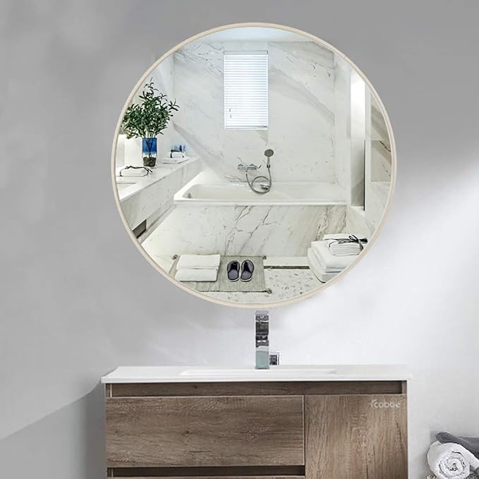 Round LED Bathroom Mirror Demister Pad IP44 Vanity Large Mirror Cold Light by Unknown