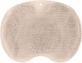 Shower Foot & Back Scrubber, Massage Pad with Suction Cups & Pumice Stone, Multi-Surface Silicone Bath Mat for Exfoliating and Massaging in Shower or Bathtub, 9.8x11.8 Inch (Beige)