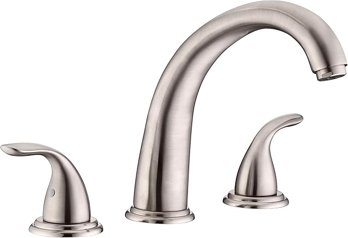 SUMERAIN Classic Roman Bathtub Faucet Brushed Nickel Tub Faucet 3 Hole 2 Handle, Valve Included