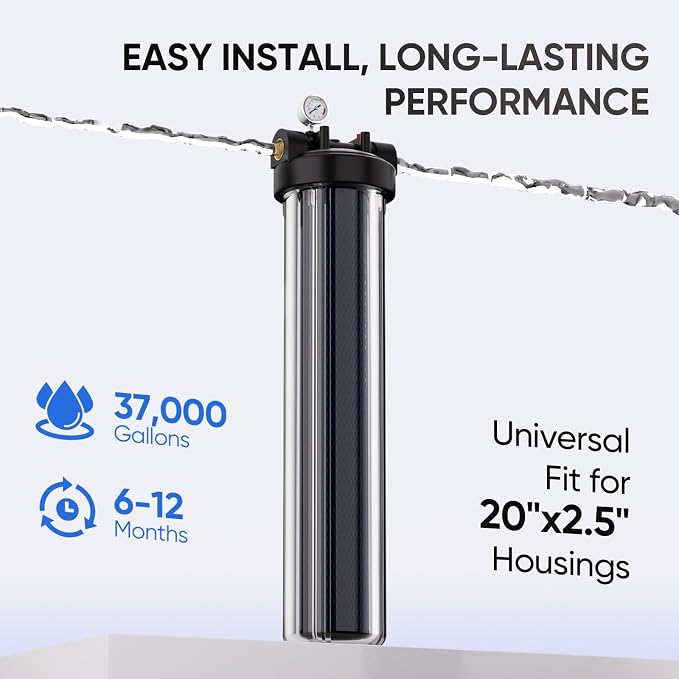PUREPLUS 5 Micron 20" x 2.5" Whole House PFAS Removal Replacement Water Filter - Image 7