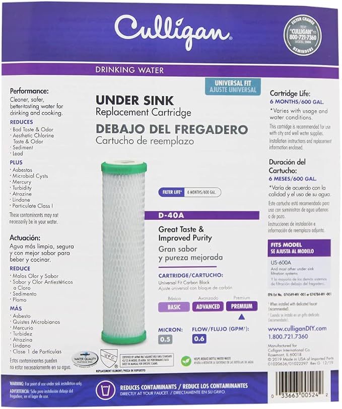 Culligan D40 Level-4 Drinking Water Replacement Cartridge - Image 2