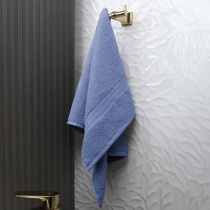 Hand Towels Pack of 4 - Extra Soft & Decorative, Large (16"x 28") 100% Cotton, Luxury, Thick, Plush - Versatile, Perfect as Bathroom and Hotel Towel, Hand Towels for Bathroom - Sky Blue