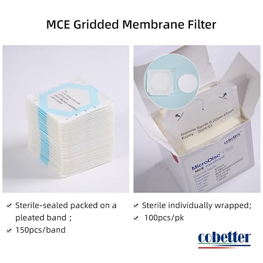 100Pack MCE Gridded Membrane Filter 47mm 0.45μm Mixed Cellulose Esters Membrane - Image 3