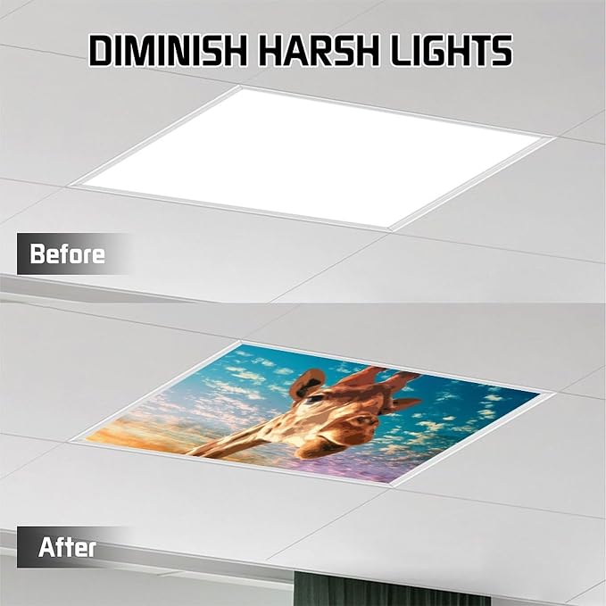 2PCS Fluorescent Light Covers for Classroom Ceiling Lights Magnetic Light Covers - Image 6